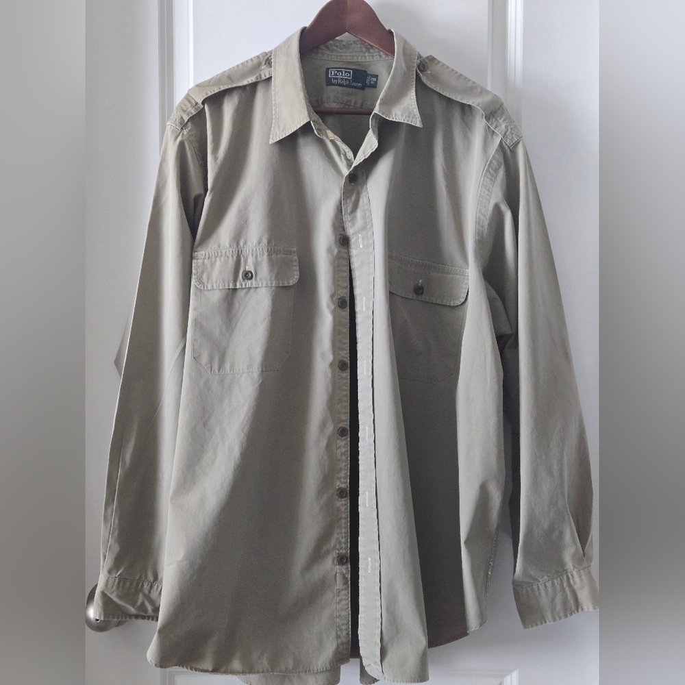 Ralph Lauren Olive Twill Safari Shirt